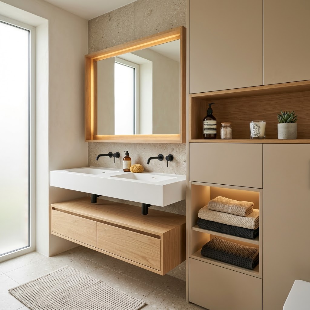 Современная мебель для ванной с подсветкой