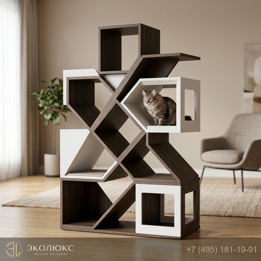 Современный стеллаж для кошек и хранения на заказ