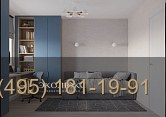 Детская мебель с рабочей зоной и шкафами в голубом фото 4